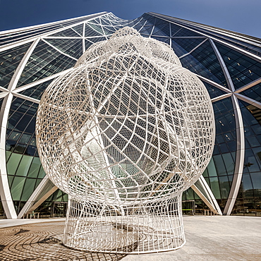 The Bow Building And Wonderland Sculpture; Calgary, Alberta, Canada