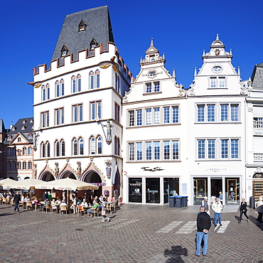 Hauptmarkt Square with Steipe building, Trier, Mosel Valley, Rhineland-Palatinate, Germany, Europe