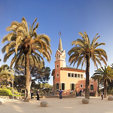 Casa Museu Gaudi, Parc Guell, UNESCO World Heritage Site, Modernisme, architect Antoni Gaudi, Barcelona, Catalonia, Spain, Europe