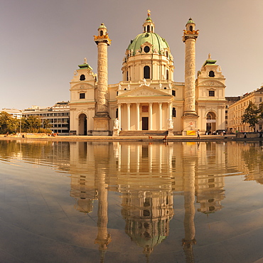 Karlskirche Church at Karlsplatz Square, Vienna, Austria, Europe