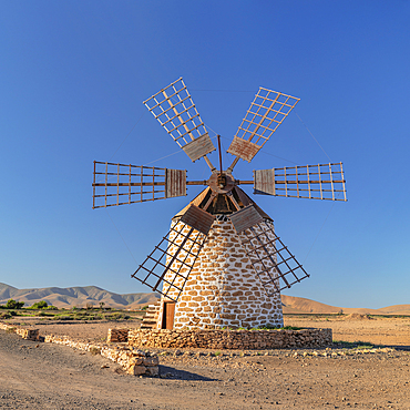 Traditionell windmill Molino de Tefia, Tefia, Fuerteventura, Canary Islands, Spain, Atlantic, Europe