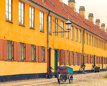 Colourful houses in the old area of Nyboder, Copenhagen, Denmark, Europe