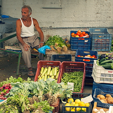 Vegetable market, Corfu, Greece, Europe