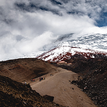 Hiking towards the refuge, Cotopaxi Volcano, Ecuador, South America