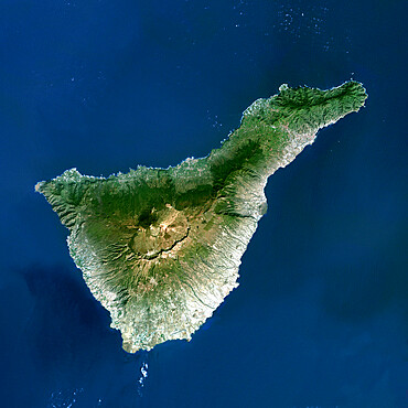 Teide Volcano, Canary Islands, Spain, True Colour Satellite Image