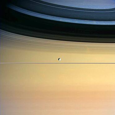 Saturn and its moon Dione