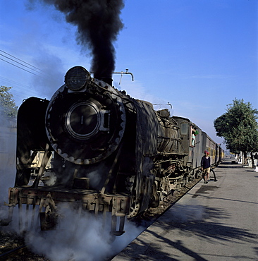 Steam locomotive of Indian Railways at Chittaurgarh Junction, India, Asia