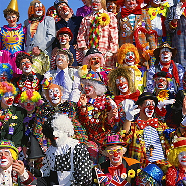 Clown convention, Bognor Regis, West Sussex, England, United Kingdom, Europe