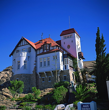 The Goerkehaus (Goerke House), colonial German architecture, now owned by Consolidated Diamond Mines, Luderitz, Namibia, Africa