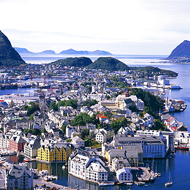 View over Alesund, More og Romsdal, Norway, Scandinavia, Europe