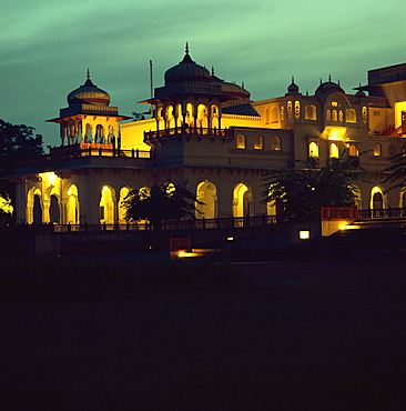 Rambagh Palace Hotel, formerly the Maharajah's Palace, Jaipur, Rajasthan state, India, Asia