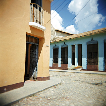 Street scene with colourful houses, Trinidad, Cuba, West Indies, Central America