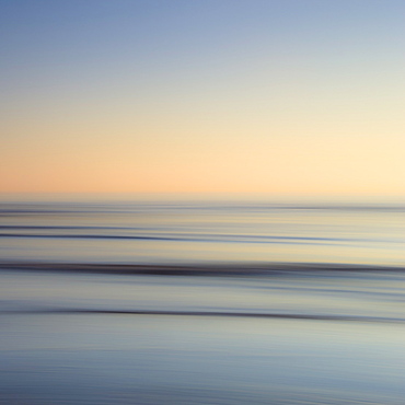 Abstract image of the view from Alnmouth Beach to the North Sea, Alnmouth, Northumberland, England, United Kingdom, Europe