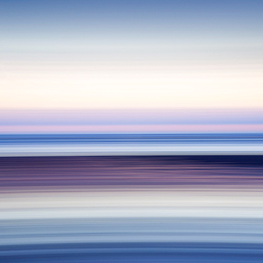 Abstract image of the view from Alnmouth Beach to the North Sea, Alnmouth, Northumberland, England, United Kingdom, Europe