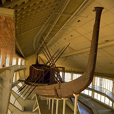 Sun Boat excavated at site of Cheops Pyramid, Giza, now in Giza Museum, Cairo, Egypt, North Africa, Africa