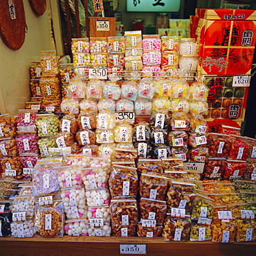 Gift food boxes, Nakamisa-dori market, Asakusa, Tokyo, Japan