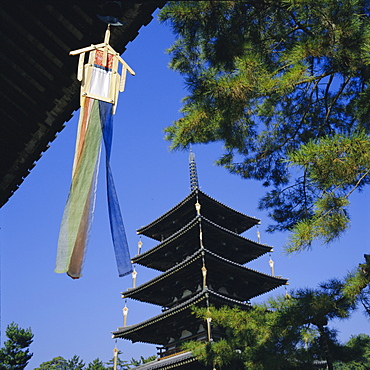 Horyu-ji Temple Pagoda, Nara, Kansai, Japan