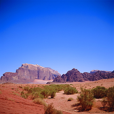 Jabal Rum, desert landscape in Southern Jordan, Wadi Rum, Jordan, Middle East