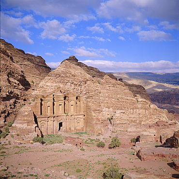 Monastery (ad-Deir), 3rd century BC, Petra, Jordan, Middle East"The largest Nabatean facade in Petra, 48m high, 47m wide"