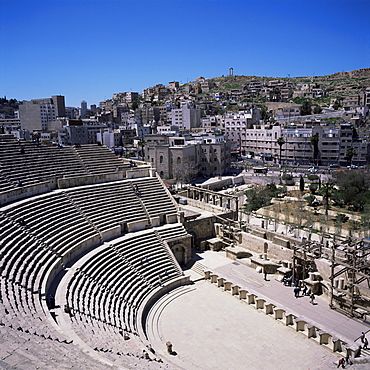 Roman theatre, 6000 seat capacity, completed in 169-177 AD, under Marcus Aurelius, Amman, Jordan, Middle East