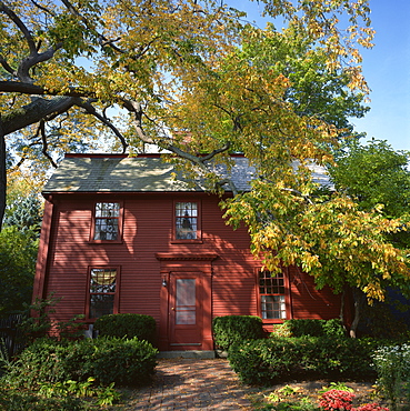 Birthplace of Nathaniel Hawthorne, now moved next to the House of the Seven Gables, Salem, Massachusetts, New England, United States of America, North America