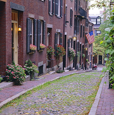 Beacon Hill, Acorn Street, Boston, Massachusetts, New England, USA, North America