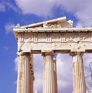 Detail of the Parthenon, Acropolis, UNESCO World Heritage Site, Athens, Greece, Europe