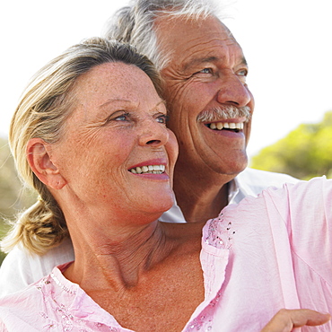 senior couple outdoors, close-up