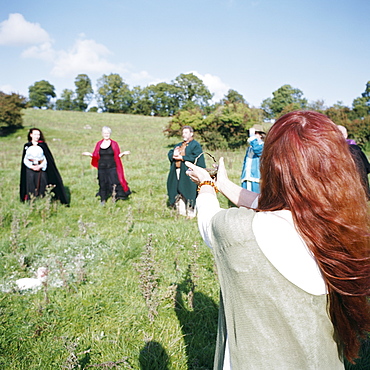 Druid Equinox ceremony on the Hill of Uisneach, County Westmeath, Leinster, Republic of Ireland (Eire), Europe