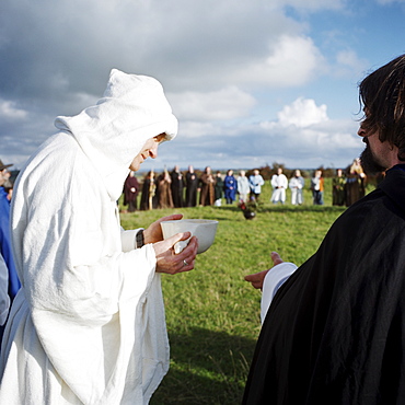 Druid ceremony on the Hill of Tara, County Meath, Leinster, Republic of Ireland (Eire), Europe