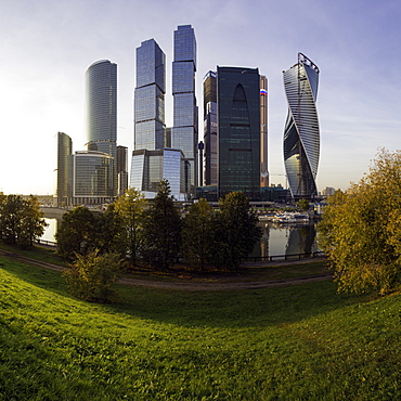 Skyscrapers of the Modern Moscow-City International  business and finance development, Moscow, Russia, Europe