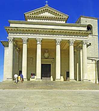 Republic of San Marino, San Marino City, Cathedral facade.