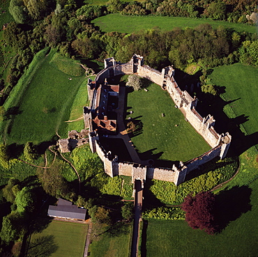 Aerial view of Framlingham Castle, Framlingham, Suffolk, England, United Kingdom, Europe