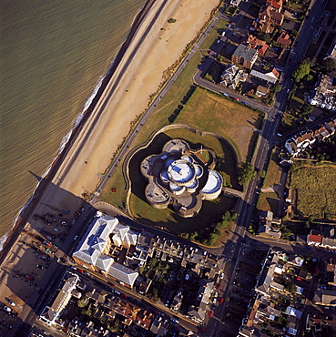 Aerial image of Deal Castle, a Device fort (Henrician Castle) built by Hentry VIII, Deal, Kent, England, United Kingdom, Europe