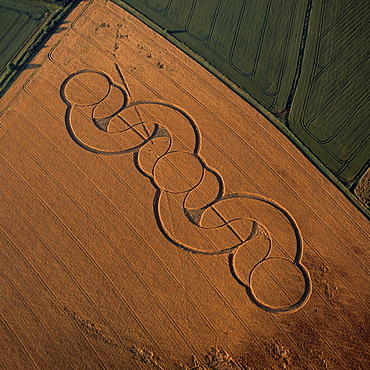 Aerial image of crop circle, Wiltshire, England, United Kingdom, Europe