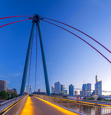 City skyline across River Main, Frankfurt am Main, Hesse, Germany, Europe