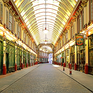 Leadenhall Market in the City of London, England, United Kingdom, Europe