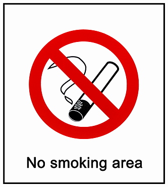 Prohibition sign, No smoking area