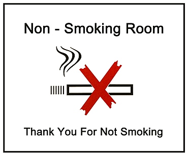 Sign, Non-smoking room, thank you for not smoking