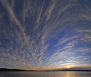 Cloud formation over a lake, Pewaukee Lake, Wisconsin, USA, America