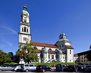 Basilica of St. Lorenz, a former Benedictine abbey church of the Prince Abbot of Kempten, today the Parish Church of St. Lorenz, Diocese of Augsburg, Kempten, Lower Allgaeu, Allgaeu, Swabia, Bavaria, Germany, Europe