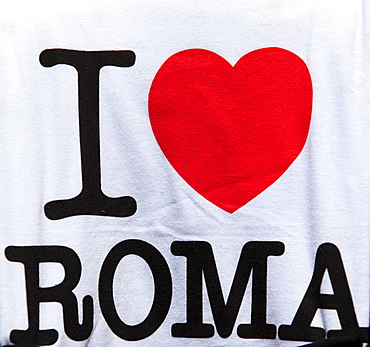 I love Rome, message on a T-shirt, Rome, Italy, Europe