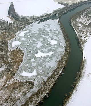 Aerial view, Ruhr river, Waldemey, Froendenberg, Ruhrgebiet area, North Rhine-Westphalia, Germany, Europe