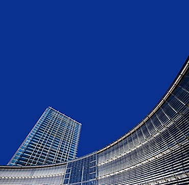 Headquarters of Bayer AG, with Bayer Tower at the rear, Leverkusen, North Rhine-Westphalia, Germany, Europe