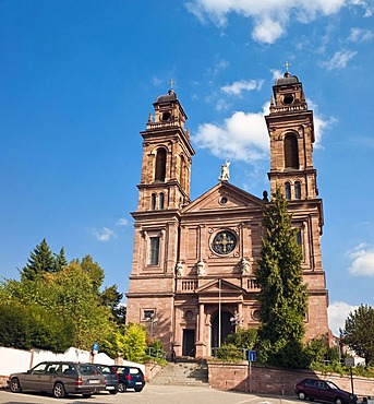 Catholic Parish Church of St. John of Nepomuk, Eberbach, Rhein-Neckar-Kreis district, Baden-Wuerttemberg, Germany, Europe