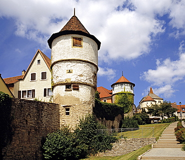 Dettelbach town wall, Franconia, Bavaria, Germany, Europe