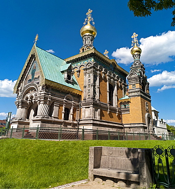 Russian chapel in the style of a Russian church of the 16th Century, Mathildenhoehe, Darmstadt, Hesse, Germany, Europe