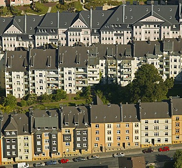 Aerial photo, rental properties, Wehringhausen, perimeter block development, Hagen, Sauerland, North Rhine-Westphalia, Germany, Europe