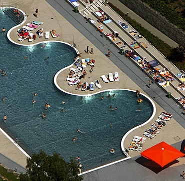 Aerial view, Annen Outdoor Pool, Witten, Ruhr Area, North Rhine-Westphalia, Germany, Europe