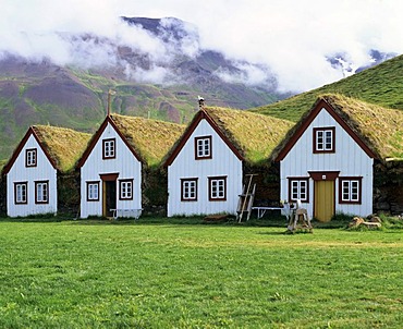 Sod houses, turf houses, museum, Laufas, Iceland